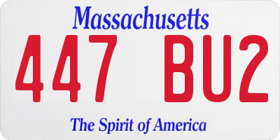 MA license plate 447BU2