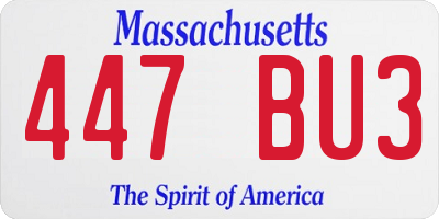 MA license plate 447BU3