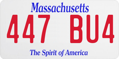 MA license plate 447BU4