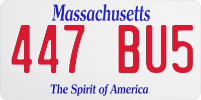 MA license plate 447BU5