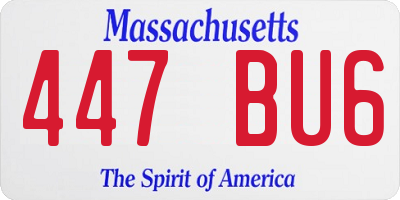 MA license plate 447BU6