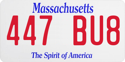 MA license plate 447BU8