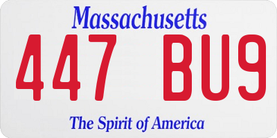MA license plate 447BU9