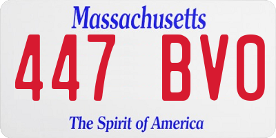 MA license plate 447BV0