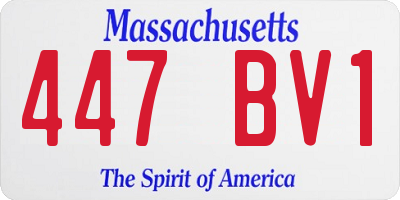 MA license plate 447BV1