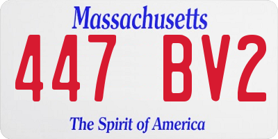 MA license plate 447BV2