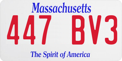 MA license plate 447BV3