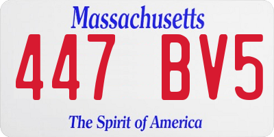MA license plate 447BV5