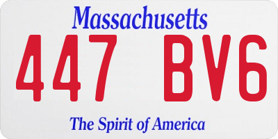 MA license plate 447BV6