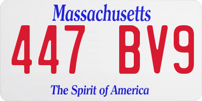 MA license plate 447BV9