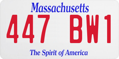 MA license plate 447BW1