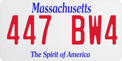 MA license plate 447BW4