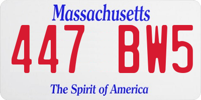 MA license plate 447BW5