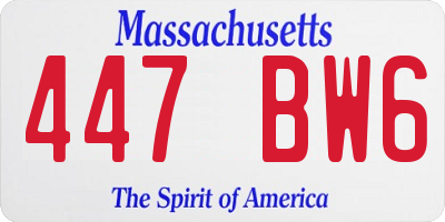 MA license plate 447BW6