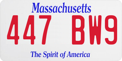 MA license plate 447BW9