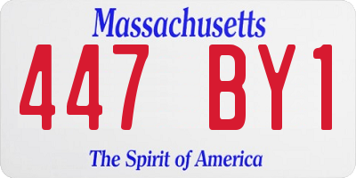 MA license plate 447BY1