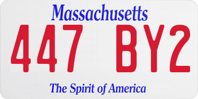 MA license plate 447BY2