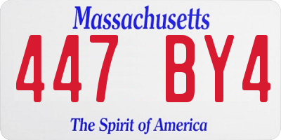 MA license plate 447BY4