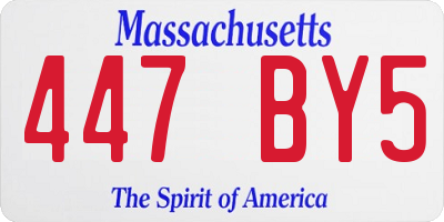 MA license plate 447BY5