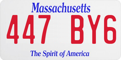 MA license plate 447BY6