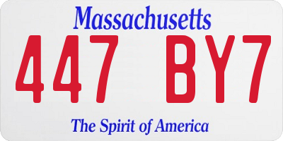 MA license plate 447BY7