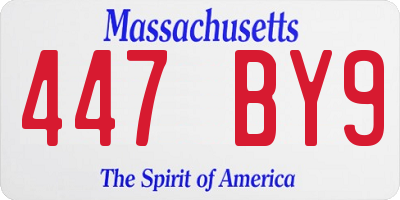 MA license plate 447BY9