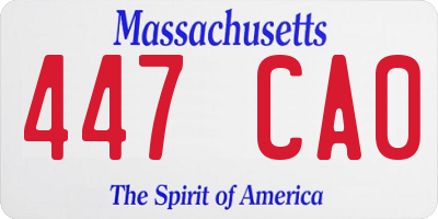 MA license plate 447CA0