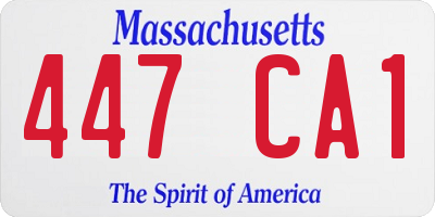 MA license plate 447CA1