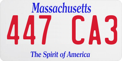 MA license plate 447CA3