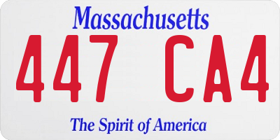 MA license plate 447CA4