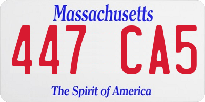 MA license plate 447CA5