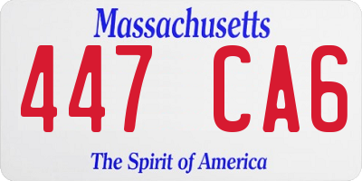 MA license plate 447CA6