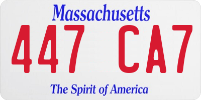 MA license plate 447CA7