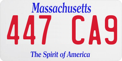 MA license plate 447CA9