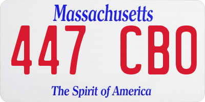 MA license plate 447CB0