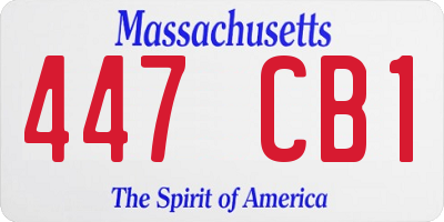 MA license plate 447CB1