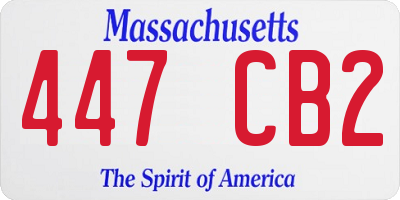 MA license plate 447CB2