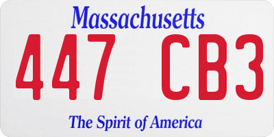 MA license plate 447CB3