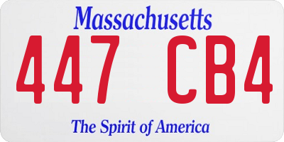 MA license plate 447CB4