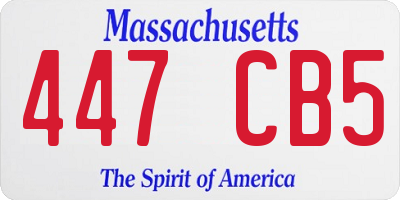 MA license plate 447CB5