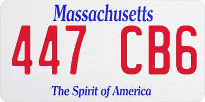 MA license plate 447CB6