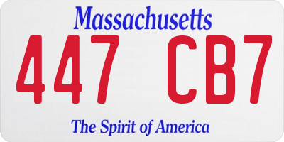 MA license plate 447CB7