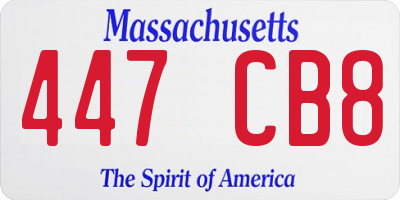 MA license plate 447CB8