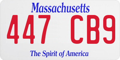 MA license plate 447CB9