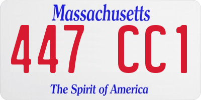 MA license plate 447CC1