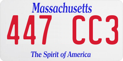 MA license plate 447CC3