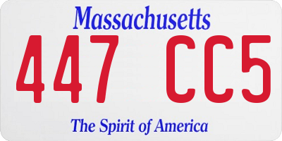 MA license plate 447CC5