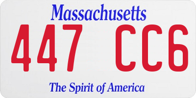 MA license plate 447CC6
