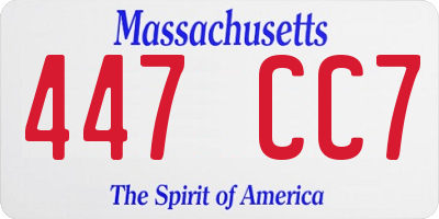 MA license plate 447CC7