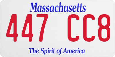 MA license plate 447CC8